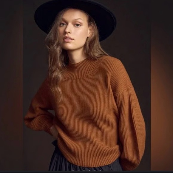 Anthropologie Sweaters - Anthropologie Maeve easy pullover Warm Brown Crew Neck Sweater small